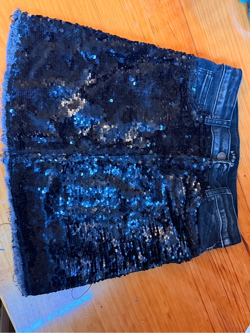 kidpik Black Sequin Skirt with Sparkle
